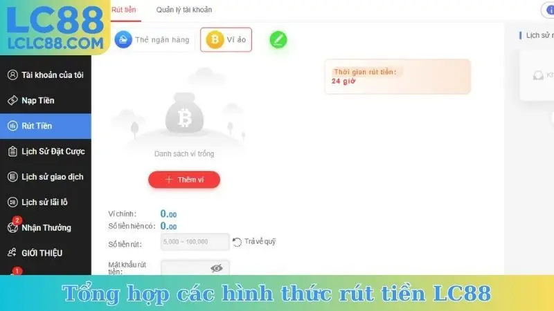 Tổng hợp các hình thức rút tiền LC88